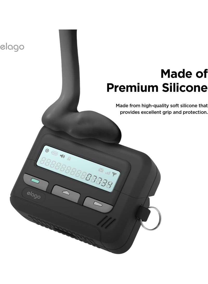 Elago Pager Hang for Galaxy Buds 3 FE | Buds 3 PRO | Buds 3  Case Shock Resistant, Full Protection Cover with Lanyard - Black - Image 4